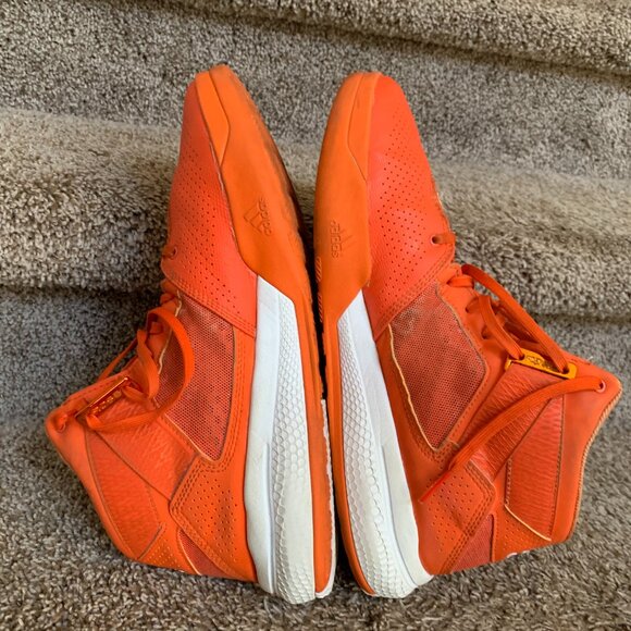 Adidas Men's 773 Bounce Orange Derrick Rose Basketball High Tops. - Picture 10 of 14